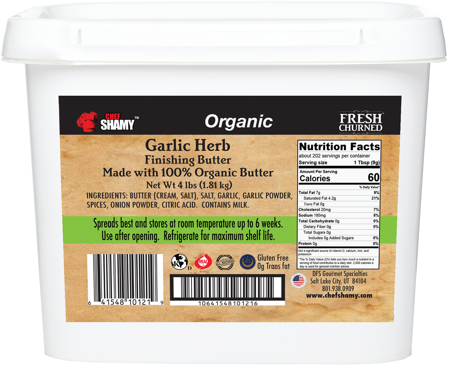 Organic Garlic Herb Butter 1 gal Bucket product image